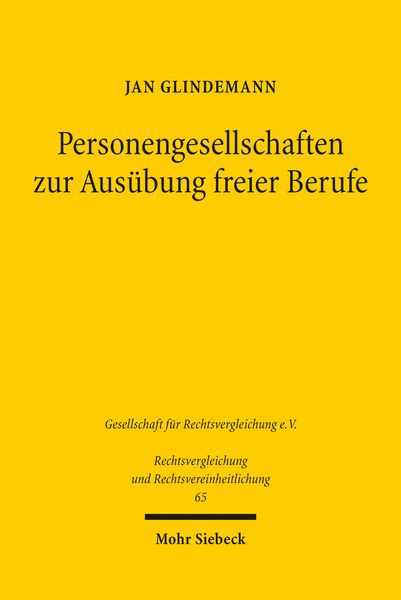 Produktbild: Personengesellschaften zur Aus&uuml;bung freier Berufe