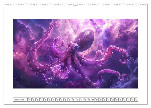 Produktbild: Tiere im Weltraum (hochwertiger Premium Wandkalender 2026 DIN A2 quer), Kunstdruck in Hochglanz