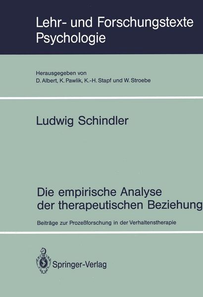 Produktbild: Die empirische Analyse der therapeutischen Beziehung