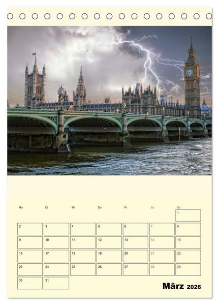 Produktbild: Metropolen im Gewitter (Tischkalender 2026 DIN A5 hoch), CALVENDO Monatskalender
