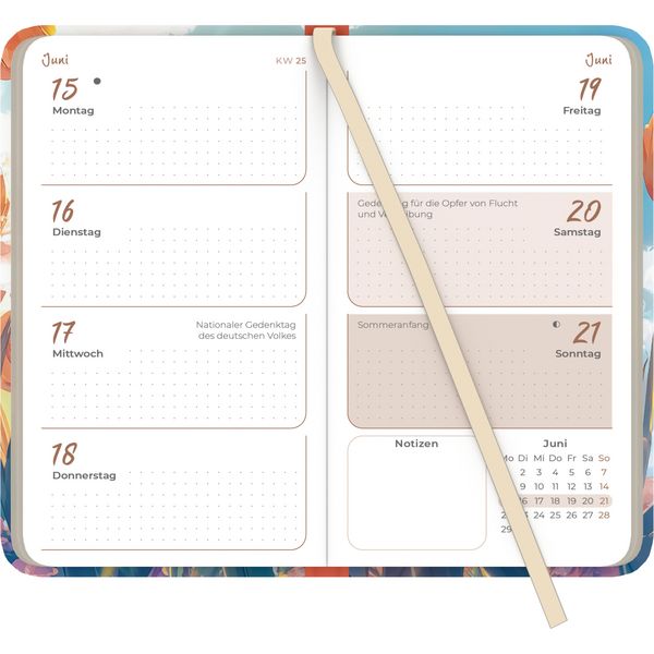 Produktbild: Lady Journal Slim Blütenmeer 2026 - Taschen-Kalender 9x15,6 cm - Weekly - 128 Seiten - Notiz-Buch - mit Info- und Adressteil - Alpha Edition