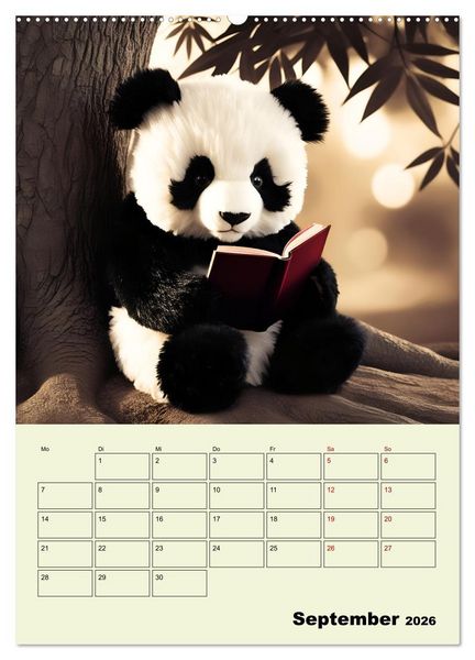 Produktbild: Ein pandastarkes Jahr - Flauschige Pandab&auml;ren zum Verlieben (Wandkalender 2026 DIN A2 hoch), CALVENDO Monatskalender