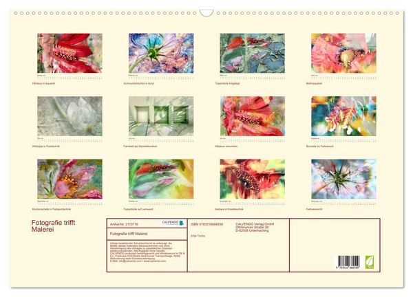Produktbild: Fotografie trifft Malerei (Wandkalender 2026 DIN A2 quer), CALVENDO Monatskalender