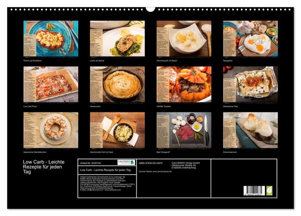 Produktbild: Low Carb - Leichte Rezepte f&uuml;r jeden Tag (Wandkalender 2026 DIN A2 quer), CALVENDO Monatskalender
