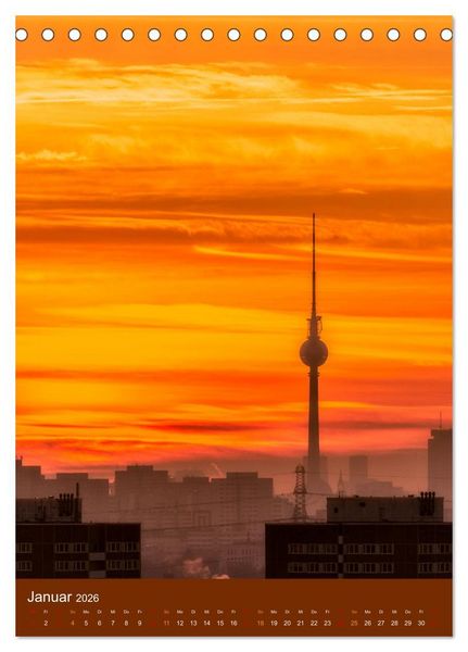 Produktbild: Berliner Fernsehturm - Magische Momente (Tischkalender 2026 DIN A5 hoch), CALVENDO Monatskalender