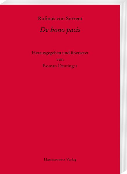 Produktbild: Rufinus von Sorrent, De bono pacis