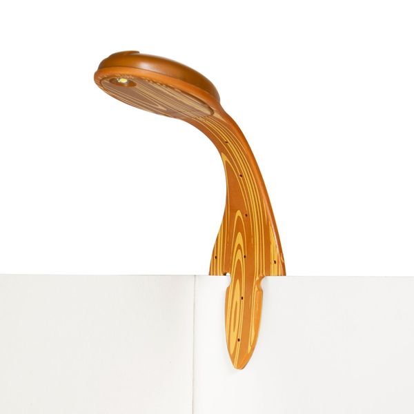 Flexilight Leselicht (Holzoptik) - 2 in 1 Leselampe & Lesezeichen - LED Leselicht - Geschenk für Leser, Buchliebhaber - Deutsche Ausgabe