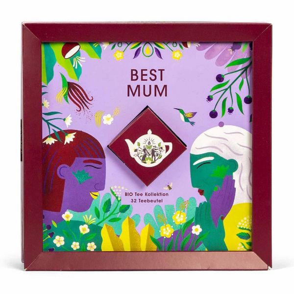 Produktbild: BIO Tee Kollektion "Best Mum", Tee Geschenk f&uuml;r Mama zum Geburtstag, Muttertag, Weihnachten, 4 Sorten, 32 Teebeutel