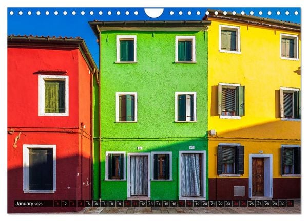 Produktbild: Burano - The colourful island (Wall Calendar 2026 DIN A4 landscape), CALVENDO 12 Month Wall Calendar