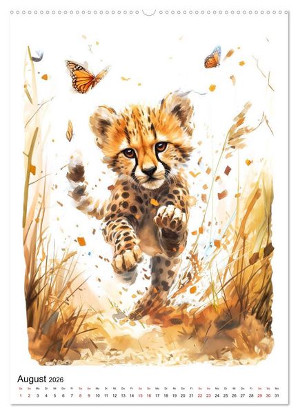 Produktbild: Afrikas Tiere - Illustriert in Wasserfarben (hochwertiger Premium Wandkalender 2026 DIN A2 hoch), Kunstdruck in Hochglanz