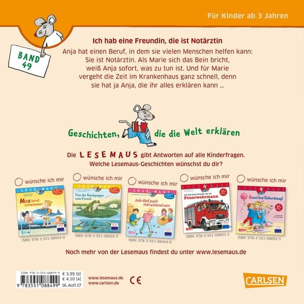 Produktbild: LESEMAUS 49: Ich hab eine Freundin, die ist Not&auml;rztin