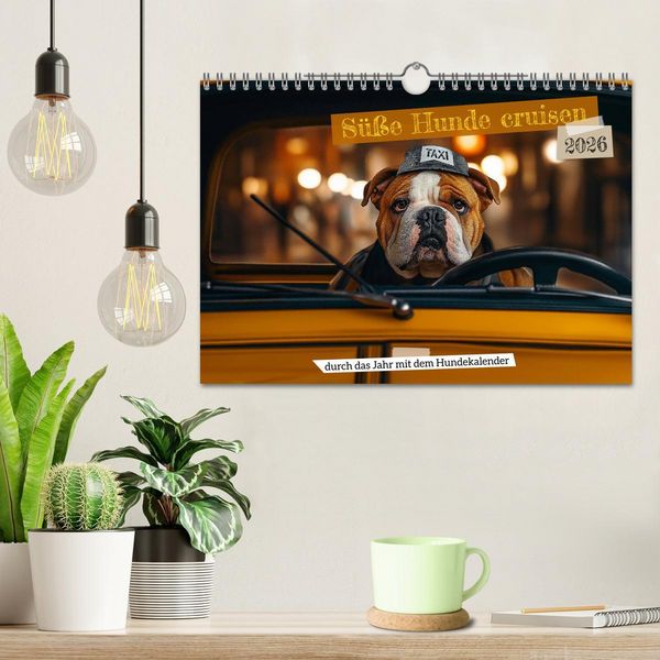 Produktbild: S&uuml;&szlig;e Hunde cruisen - durch das Jahr mit dem Hundekalender (Wandkalender 2026 DIN A4 quer), CALVENDO Monatskalender