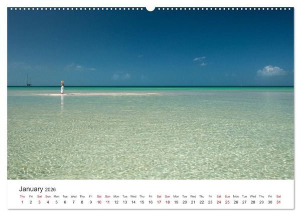 Produktbild: Caribbean beaches and the shades of blue (High Quality Premium Wall Calendar 2026 DIN A2 landscape),CALVENDO 12 Month Wall Calendar