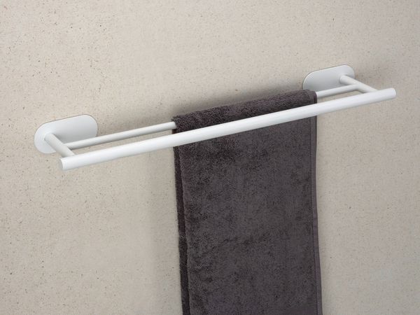 Produktbild: Turbo-Loc&reg; Badetuchstange Duo Mod. Orea White matt, 60 cm, aus rostfreiem Edelstahl