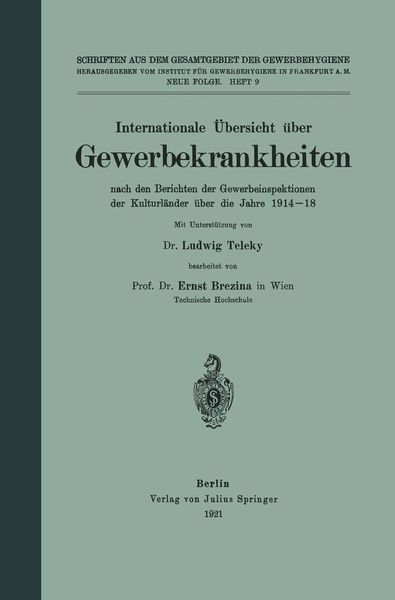 Produktbild: Internationale &Uuml;bersicht &uuml;ber Gewerbekrankheiten