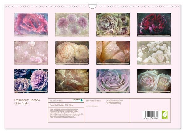 Produktbild: Rosenduft Shabby Chic Style (Wandkalender 2026 DIN A3 quer), CALVENDO Monatskalender