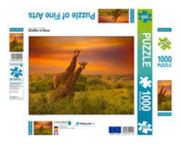 CALVENDO Puzzle Giraffen in Kenia | 1000 Teile Lege-Größe 64x48cm Foto-Puzzle für glückliche Stunden