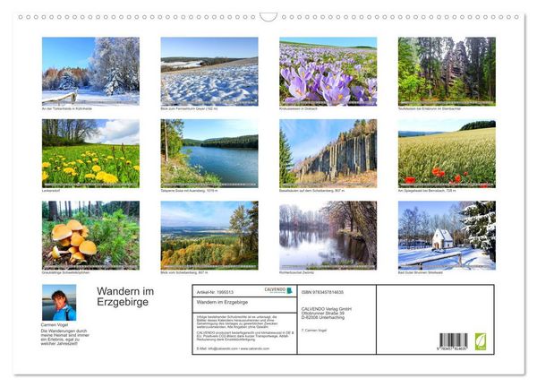 Produktbild: Wandern im Erzgebirge (Wandkalender 2026 DIN A2 quer), CALVENDO Monatskalender