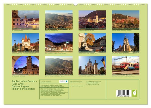 Produktbild: Zauberhaftes Brasov - Das Juwel Siebenb&uuml;rgens imitten der Karpaten (hochwertiger Premium Wandkalender 2026 DIN A2 quer), Kunstdruck in Hochglanz