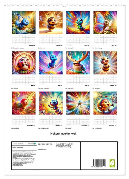 Produktbild: Heitere Insektenwelt (hochwertiger Premium Wandkalender 2026 DIN A2 hoch), Kunstdruck in Hochglanz