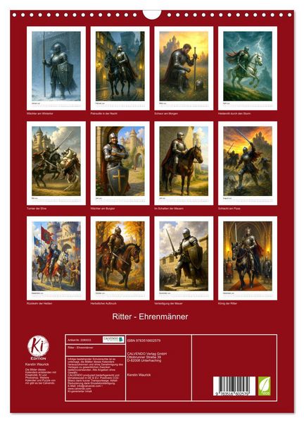 Produktbild: Ritter - Ehrenm&auml;nner (Wandkalender 2026 DIN A3 hoch), CALVENDO Monatskalender