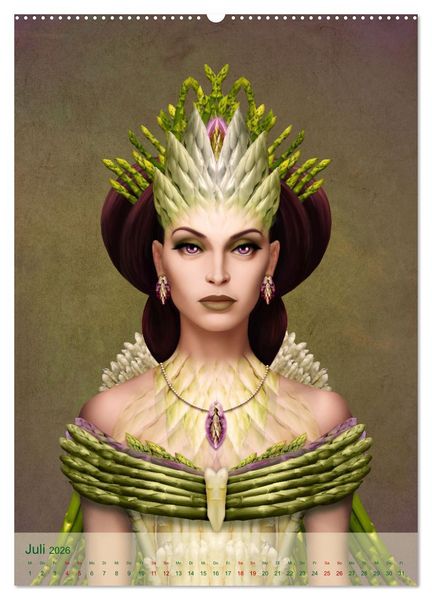 Produktbild: Zum Anbeissen - surreale Frauenportraits mit Obst und Gem&uuml;se (hochwertiger Premium Wandkalender 2026 DIN A2 hoch), Kunstdruck in Hochglanz