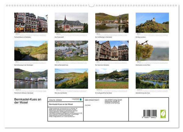 Produktbild: Bernkastel-Kues an der Mosel (hochwertiger Premium Wandkalender 2026 DIN A2 quer), Kunstdruck in Hochglanz