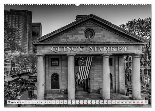 Produktbild: BOSTON Monochrome Stadtansichten (hochwertiger Premium Wandkalender 2026 DIN A2 quer), Kunstdruck in Hochglanz