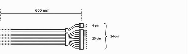Produktbild: BeQuiet Computer, Strom Kabel [1x ATX-Strom-Stecker 24pol. (20+4) - 1x ATX-Strom-Stecker 24pol. (20+4)] 0.60 m Schwarz