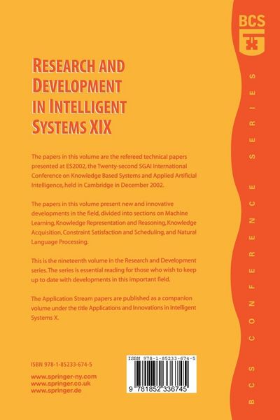 Produktbild: Research and Development in Intelligent Systems XIX