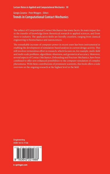 Produktbild: Trends in Computational Contact Mechanics
