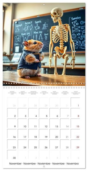 Produktbild: AI Hamsters at school (Wall Calendar 2026 12 &times; 12 Inch) CALVENDO 12 Month Wall Calendar