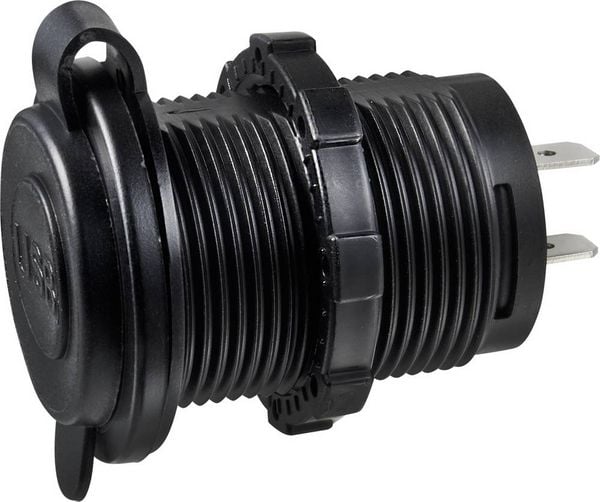Produktbild: USB-Ladestecker mit 2 USB A-Anschl&uuml;ssen Buchse, Einbau TC-9070412 TRU COMPONENTS Inhalt: 1 St.
