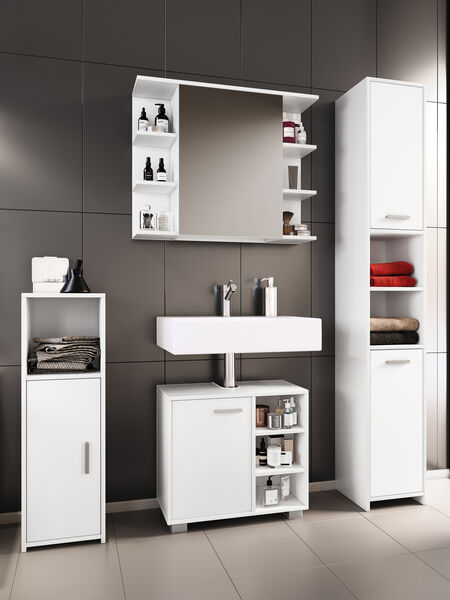 Produktbild: 4-tlg. Komplett Badm&ouml;bel Badschrank Set Zalo I