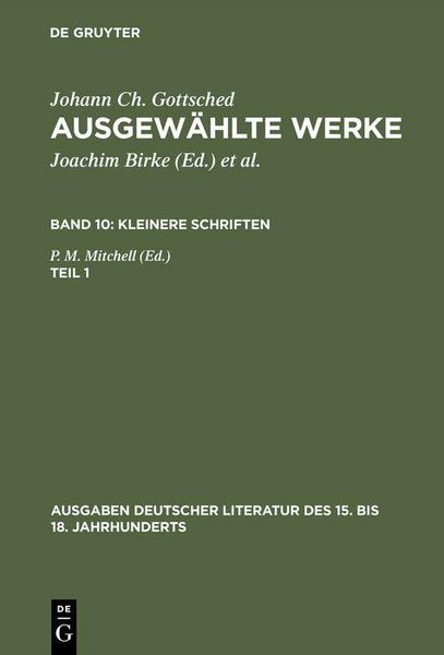 Produktbild: Kleinere Schriften. Erster Teil