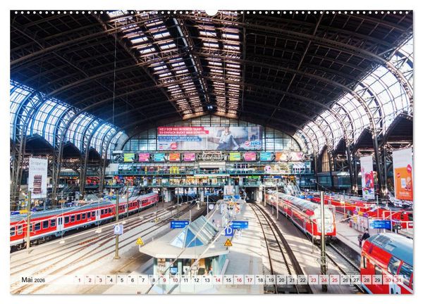 Produktbild: Bahnh&ouml;fe in Europa (Wandkalender 2026 DIN A2 quer), CALVENDO Monatskalender