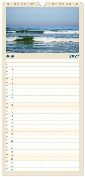 Produktbild: Familienplaner 2027 - Am Strand von Juist mit 5 Spalten (Wandkalender, 21 x 45 cm) CALVENDO