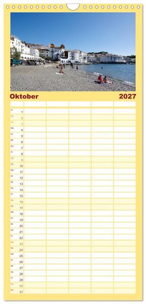 Produktbild: Familienplaner 2027 - Reisen ans Meer mit 5 Spalten (Wandkalender, 21 x 45 cm) CALVENDO