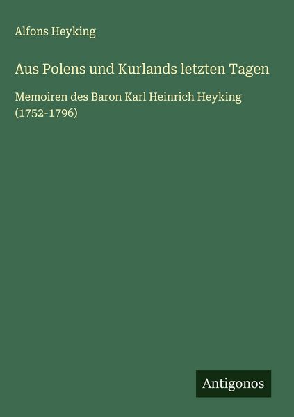 Produktbild: Aus Polens und Kurlands letzten Tagen