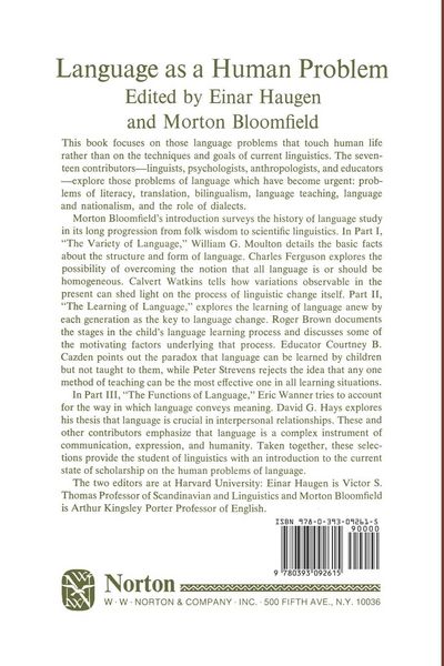 Produktbild: Language as a Human Problem