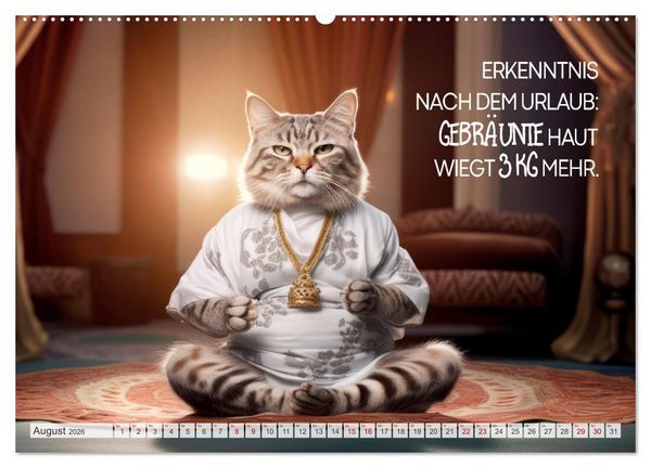 Produktbild: S&uuml;&szlig;e Katzen und coole Spr&uuml;che (Wandkalender 2026 DIN A2 quer), CALVENDO Monatskalender