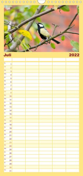 Produktbild: Familienplaner Gartenv&ouml;gel (Wandkalender 2022 , 21 cm x 45 cm, hoch)