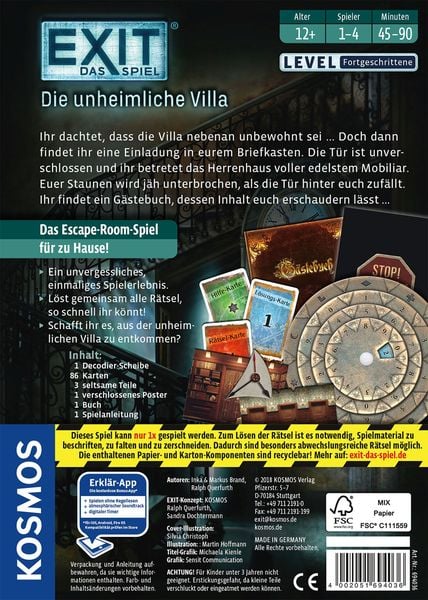 KOSMOS - EXIT® - Das Spiel - Die unheimliche Villa