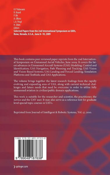 Produktbild: Selected papers from the 2nd International Symposium on UAVs, Reno, U.S.A. June 8-10, 2009