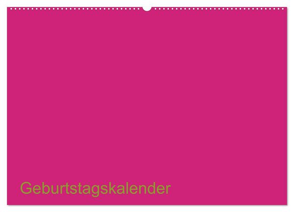 Bastel-Geburtstagskalender pink / Geburtstagskalender (Wandkalender 2026 DIN A2 quer), CALVENDO Monatskalender