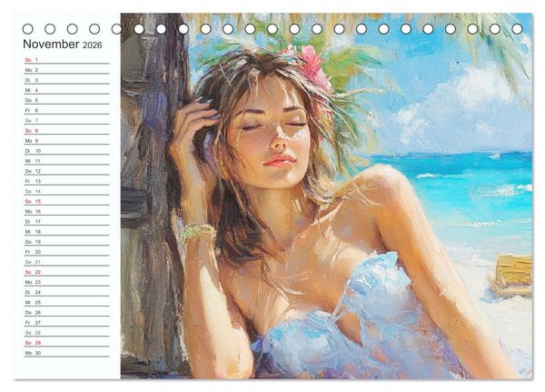 Produktbild: Frauen im Sommer. Lebensfreude, Sonne und Strand (Tischkalender 2026 DIN A5 quer), CALVENDO Monatskalender