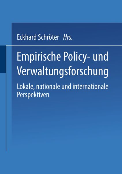 Produktbild: Empirische Policy- und Verwaltungsforschung
