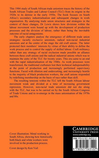 Produktbild: Industrialisation and Trade Union Organization in South Africa, 1924 1955