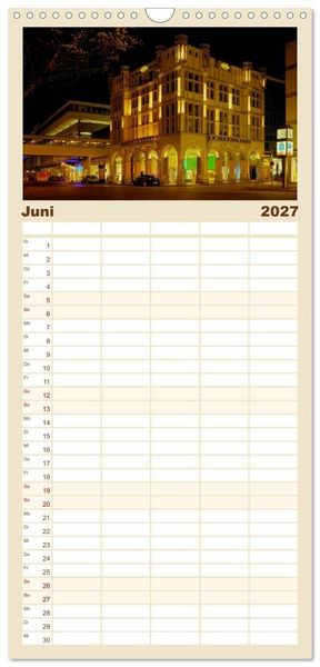 Produktbild: Familienplaner 2027 - K&ouml;ln bei Nacht mit 5 Spalten (Wandkalender, 21 x 45 cm) CALVENDO