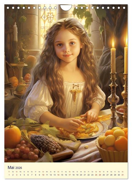 Produktbild: Kinder-Fantasy. Edle Burgfr&auml;ulein und Ritter im Mittelalter (Wandkalender 2026 DIN A4 hoch), CALVENDO Monatskalender